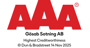 AAA Highest Creditworthiness — Gösab Sotning AB