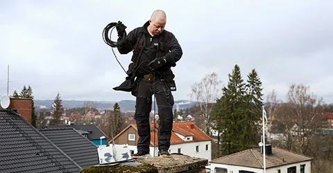 Brandskyddskontroll är säkerhetskontroll av eldstad och skorsten